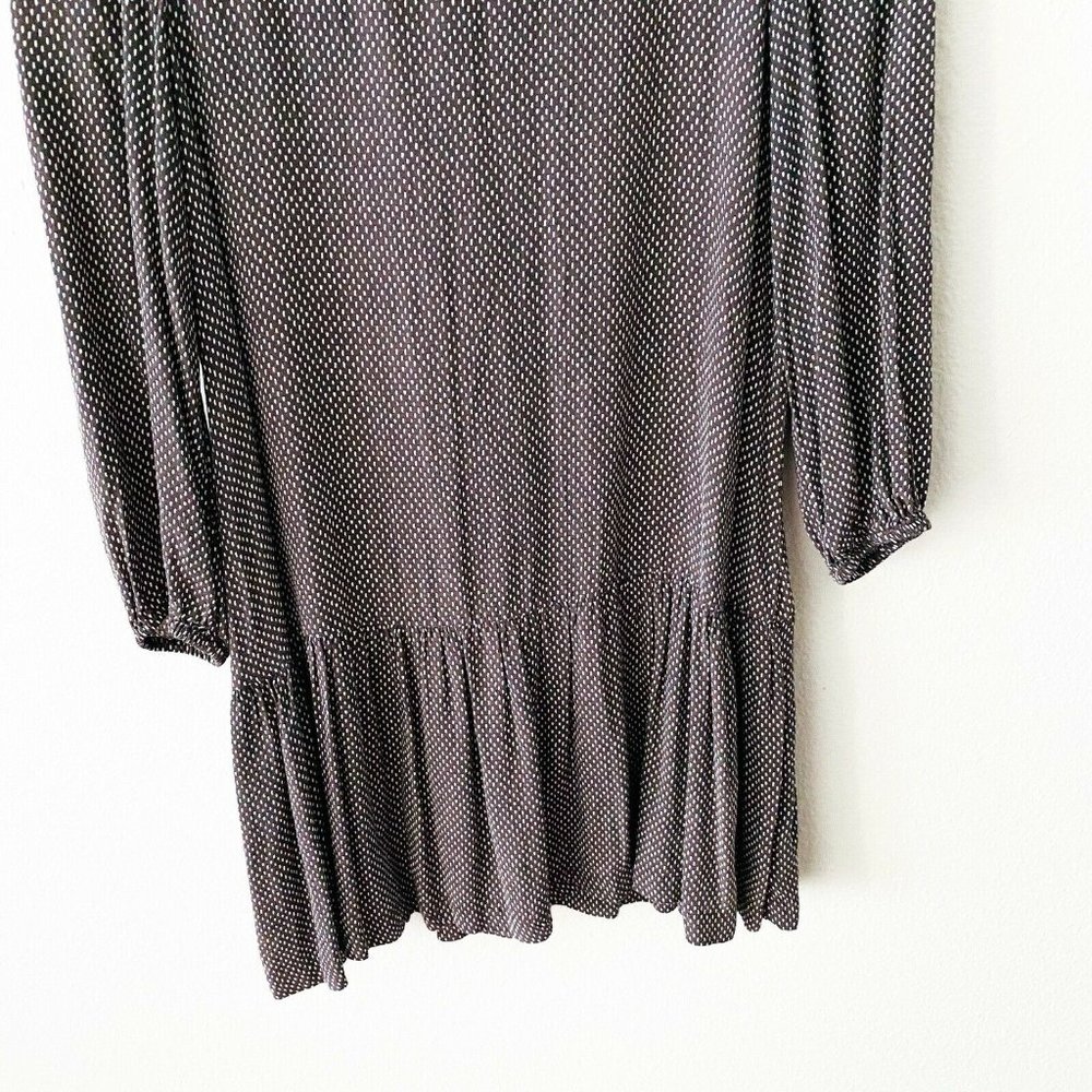 Meadow Rue Anthropologie Brown Polka Dot Ruffled - Picture 2 of 7